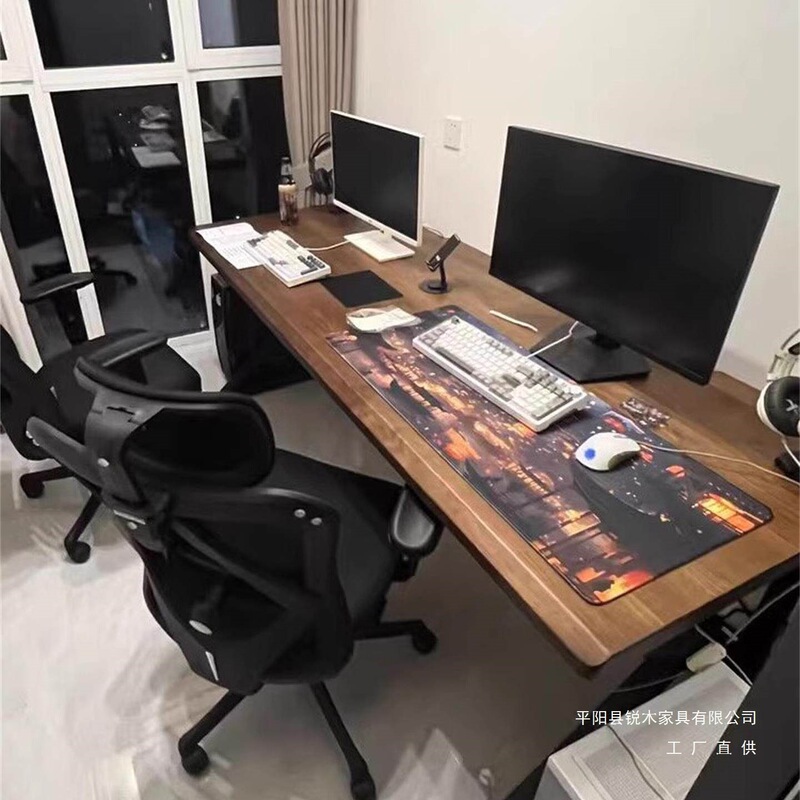 Solid Wood Double Computer Desk for Desktop Work, Home Use, Gaming, Bedroom, Eco-Friendly Large Desk, Modern Two-Person Long Table Solid Wood Double Computer Desk for Desktop Work, Home Use, Gaming, Bedroom, Eco-Friendly Large Desk, Modern Two-Person Long Table