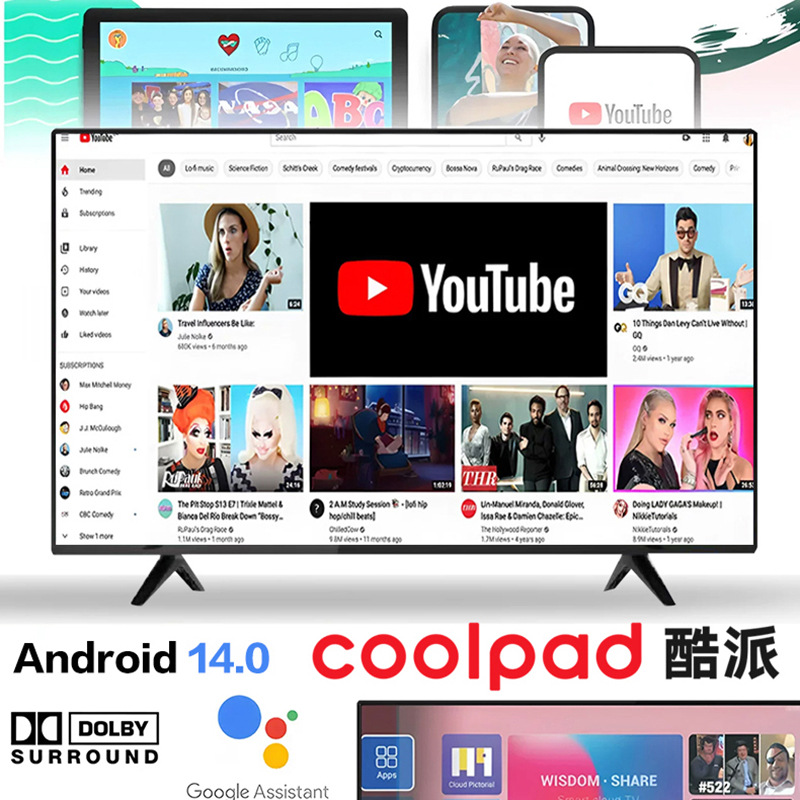 Televisión de comercio exterior Smart TV de 42 pulgadas ~ 100 pulgadas Google Play Televisión Malasia versión en el extranjero