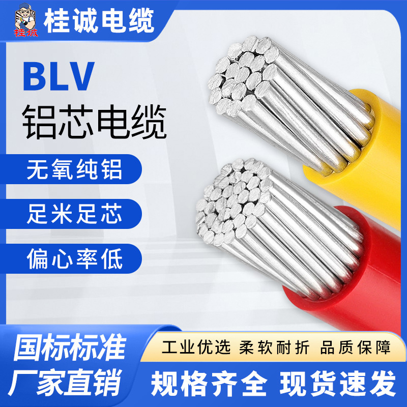 National Standard Blv Aluminum Core Wire Single-Strand Conductor 2.5-50mm for Home Lighting, Socket Wiring, Fixed Installation, and Distribution