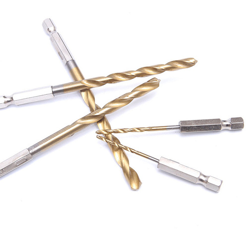 Hexagonal handle twist drill bit high speed steel titanium plated 1.5-6.5mm electric drill drilling tool 13pcs twist drill set