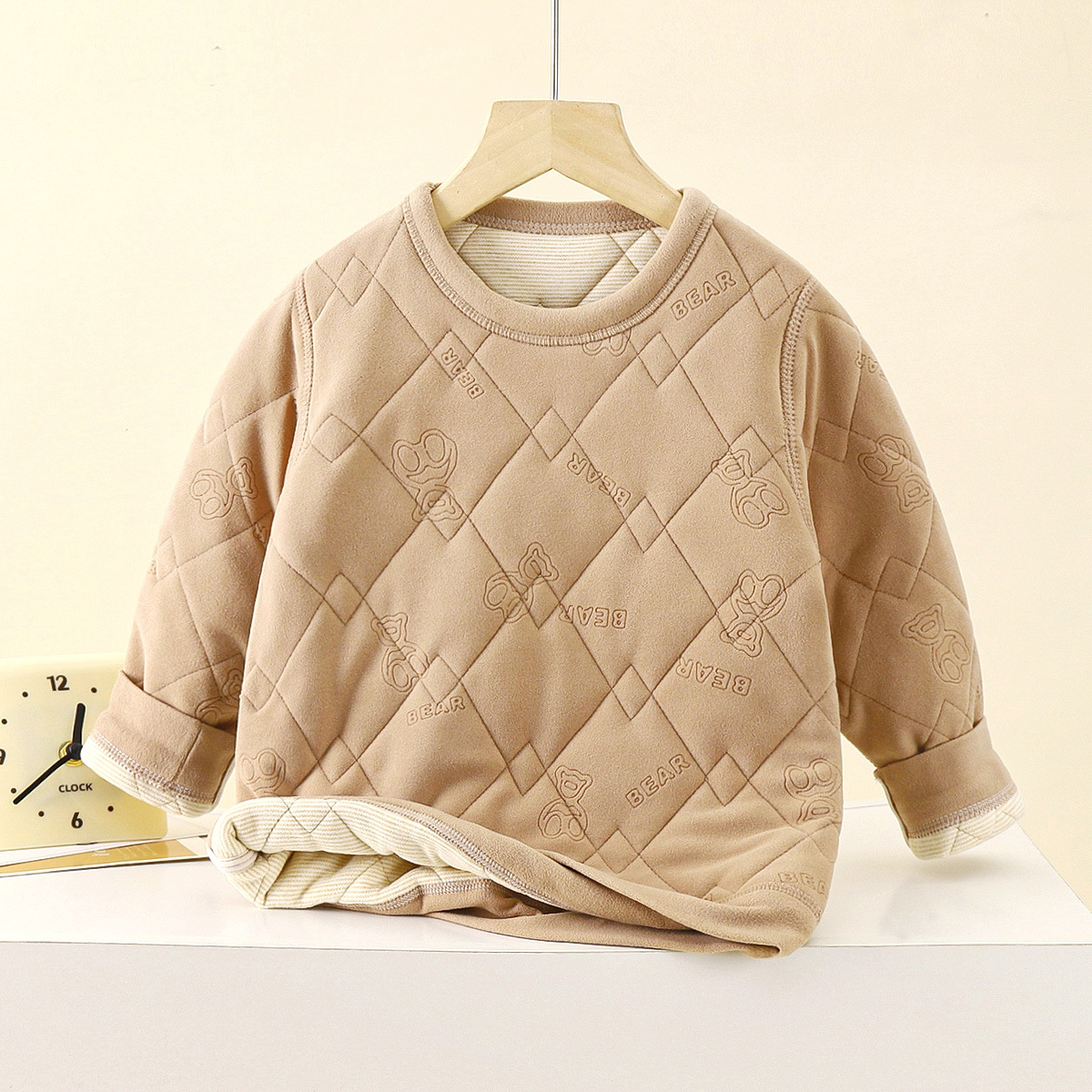 Uniformes escolares artefactos infantiles ropa interior cálida set de terciopelo grueso chaqueta de otoño para niños pantalones de otoño chaqueta cálida de niñas otoño invierno