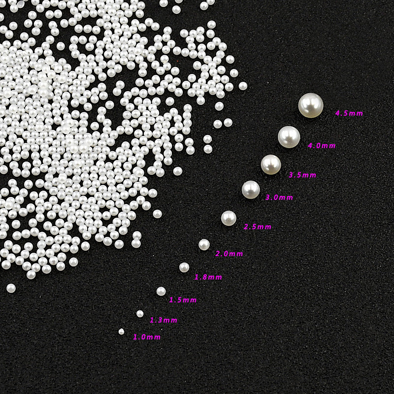 Multi-Specification High-Gloss Mini 1.0 Pure White Full Round Pearls Smooth and Non-Shedding DIY Accessories Nail Art Jewelry Wholesale Multi-Specification High-Gloss Mini 1.0 Pure White Full Round Pearls Smooth and Non-Shedding DIY Accessories Nail Art Jewelry Wholesale