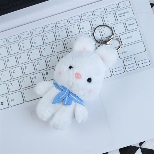 Cute fluffy bunny plush toy arcade machine mini bunny figure very adorable navy rabbit hanging ornament figurine keychain