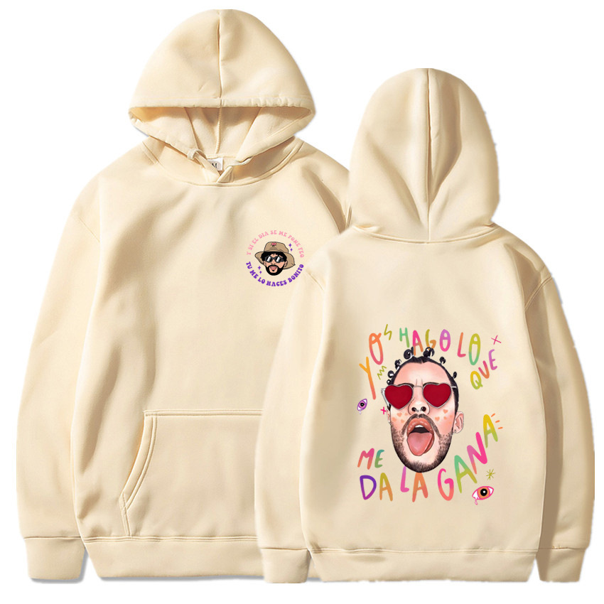 Nuevos productos transfronterizos un verano sin ti bad bunny moda estampada para hombre suéter casual con capucha para mujer
