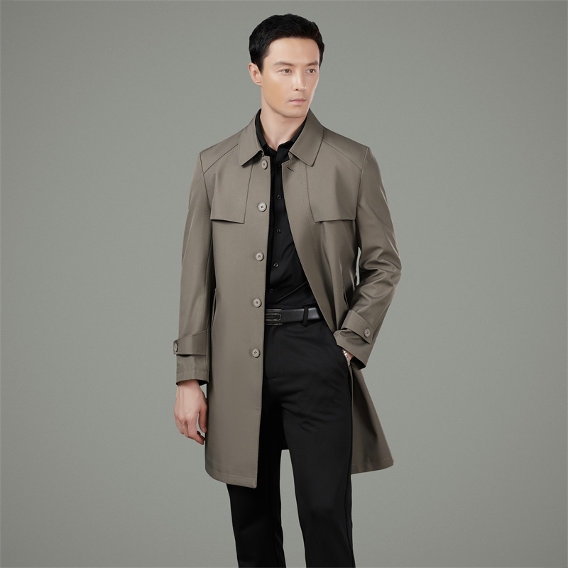 2025 Spring/Autumn Collection: High-End Men's Trench Coat, Loose Fit, Korean Style, Fashionable Middle-Aged Business Casual Men's Wear for Fathers