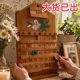 跨境新品Festive Wooden Calendar节日木质日历墙壁装饰