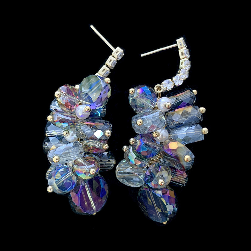 22g Weight Artificial Crystal Inlay Material Drop Earrings Classification 1 Pair Quantity Birthday, Street Occasion Copper Material Fruit Pattern Women's Gender Inlay Design Lady Style 1 Pair Lady Fruit Inlay Copper Artificial Crystal Drop Earrings 5
