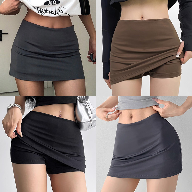 American Yoga Culottes for Women 2025 New Summer Anti-Exposure Skirt Slimming Look Versatile Hip Skirt Sports Short Skirt