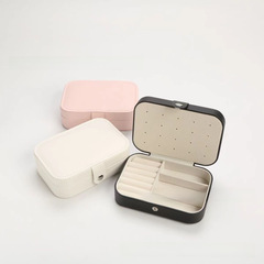 Cross-border PU jewelry box earrings necklace ring storage box double-layer large capacity portable jewelry box direct from manufacturer