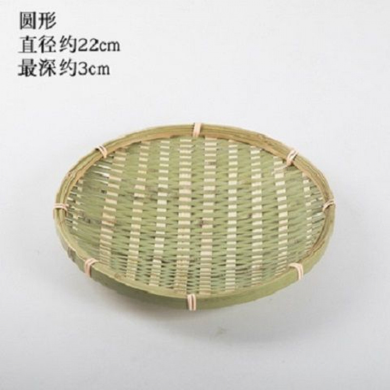 手作りの竹の編み製品の小さい竹のかごの丸い棚は箕のホテルのレストランの間食の果物のお菓子の皿のマントーのかごを振りかけます。|undefined
