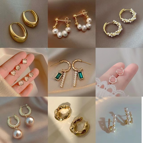 Earrings high quality wholesale hardware girls earrings earrings pearl earrings high-end niche exquisite silver needle earrings