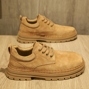 Martin Men's Shoes 2025 New Men's Small Leather Shoes Breathable Low-top Casual Shoes British All-match Thick Tooling Shoes