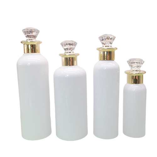 24-tooth transparent round-shoulder essence cream bottle 120/150/300ml high-end cosmetic wholesale refilling bottle