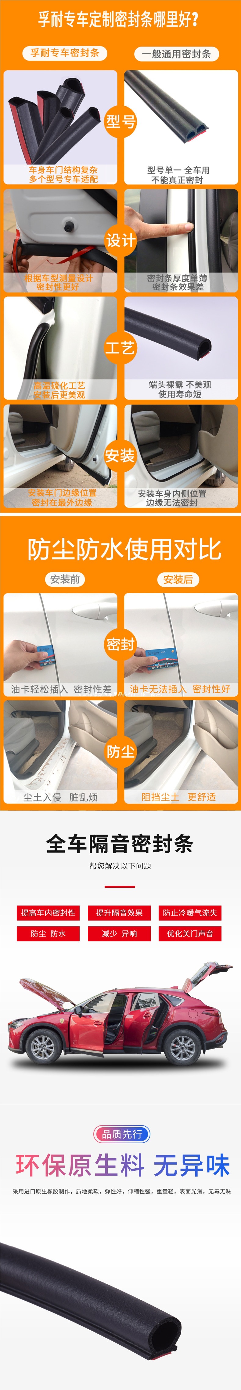 Suitable for Geely Xingyue, car door sealing strip, vehicle-specific soundproofing strip, full vehicle dustproof and waterproof modification, noise reduction rubber strip