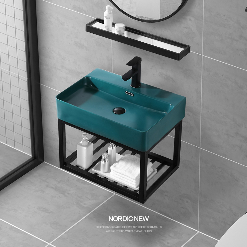 Nórdico de la pared tipo lavabo hotel residencial INS lavabo cerámico de viento pequeño lavabo de soporte lavabo