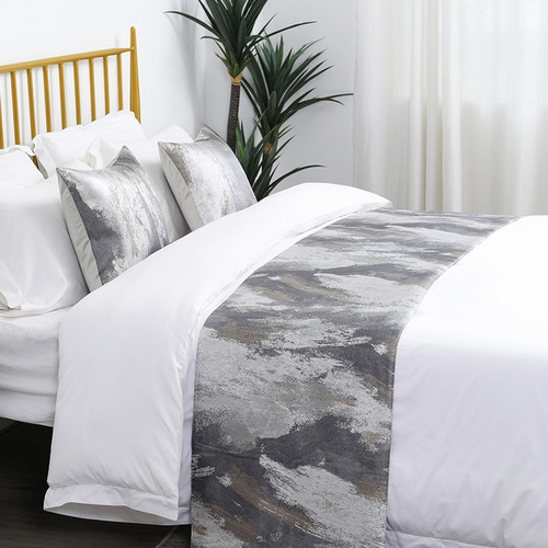 Modern simple light luxury style model room personalized B&B bed flag bedside towel hotel bedside decorative towel