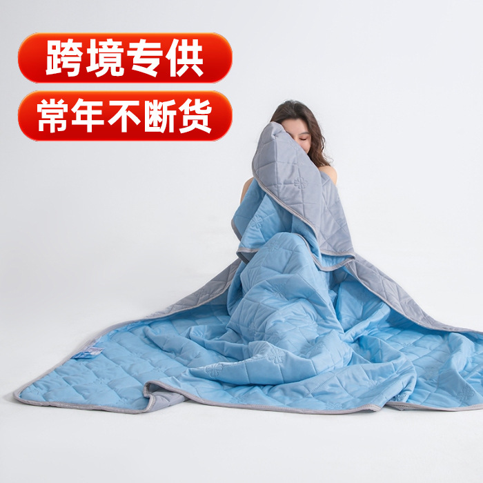 Cross-border new cool silk ice cream summer quilt foreign trade Amazon solid color printed air conditioning quilt summer cool quilt wholesale