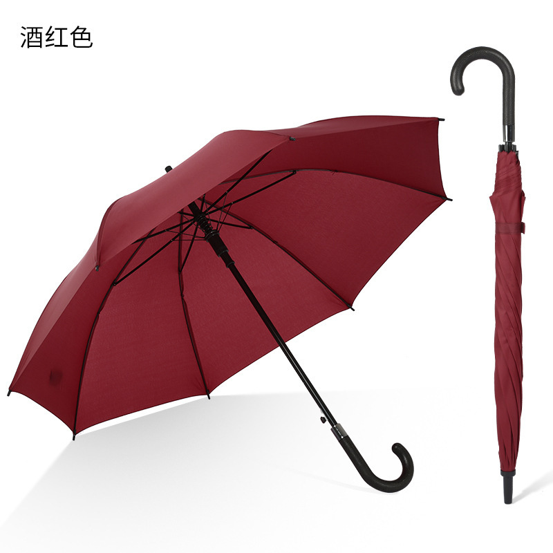 Paraguas de golf doble grande para negocios, paraguas recto automático, paraguas impermeable con impresión de logotipo, paraguas de mango largo, gran cantidad en stock
