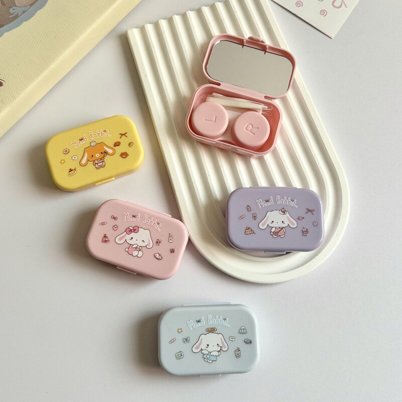 Mend Dew Fish-Shaped Cute Contact Lens Case with Mirror, Simple Beauty Lens Case Companion Care Box B127