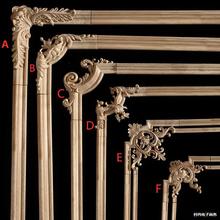 东阳欧式实木雕花装饰法式电视背景墙实木木线条弧形相框门框压边