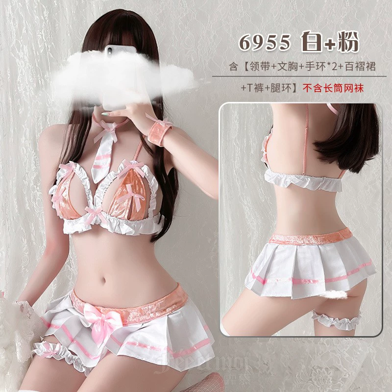 Сексуальное нижнее белье Sexy полая трёхточечная складка кружевное белье вынос платиха гарнитура RA6955