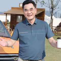 メンズ半袖Tシャツ夏中高年お父さん服メンズ半袖Tシャツボトリングシャツピケコットントップス紳士服