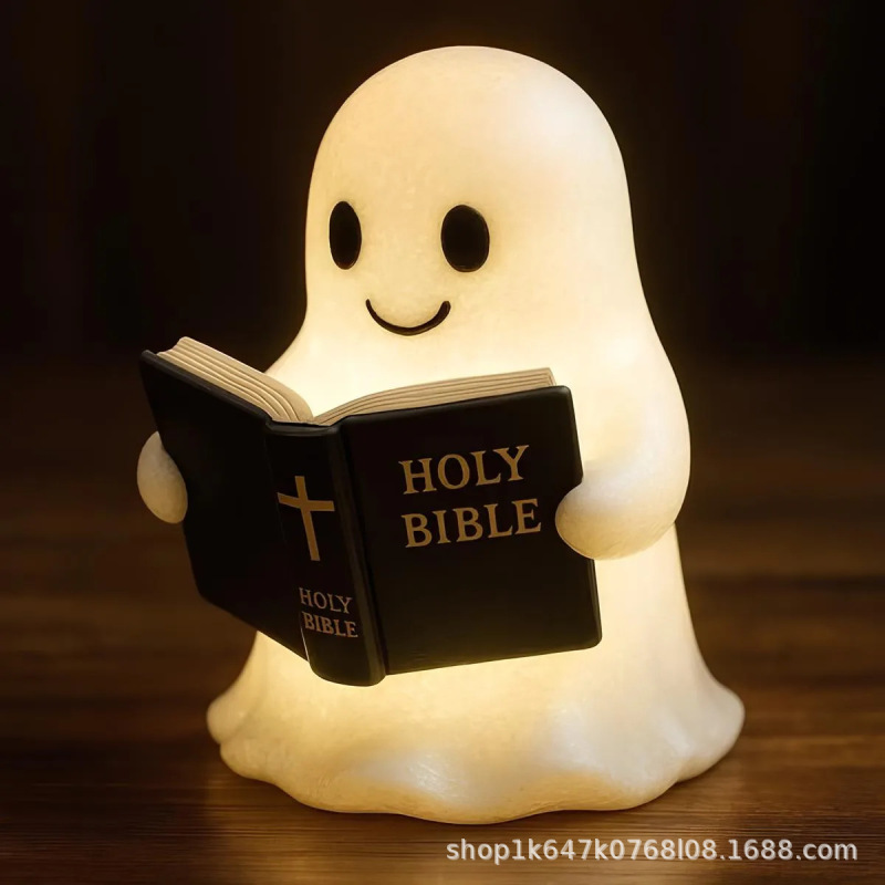 新品Cute Ghost Reading Book Lamp可爱读书手工万圣节工艺品|undefined