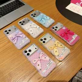 甜美少女波点立体猫咪蝴蝶结17适用15苹果17ProMax手机壳iPhone16