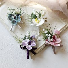 胡蝶蘭ヨーロッパ式花嫁花嫁結婚式手首花会議ビジネスイベント新郎連れ合い胸花