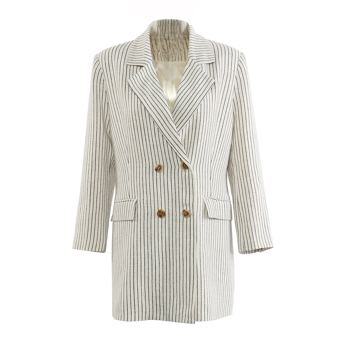 Ensemble deux pièces GraceChic GraceChic 25 cm, rayé coton et lin, avec short, style décontracté, référence 1788_voghion.com