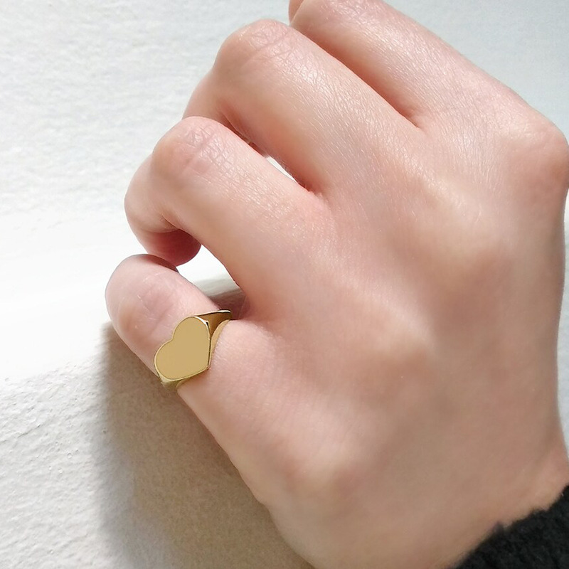 Retro Heart Shape Copper Rings 1 Piece