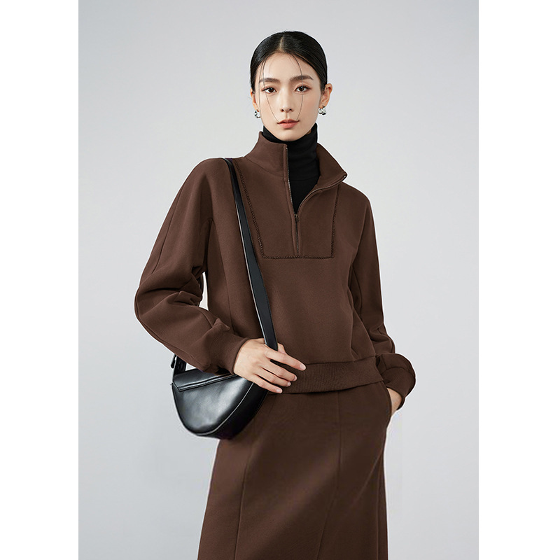 秋装新款2025运动休闲套装裙气质减龄加厚女高级感纯色卫衣两件套|undefined