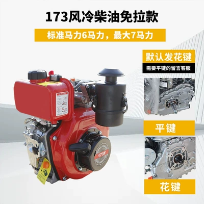 Changzhou Diesel Engine Single-Cylinder Avtomobil mühərrikləri - 173-air-cooled-diesel-pull-start-free-model