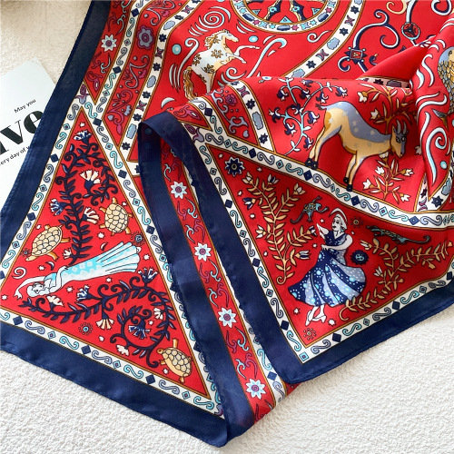 70 Square Scarves Women Korean Style Decorative Printed Versatile Neck Protector Spring and Autumn Fashionable Thin Neck Scarf