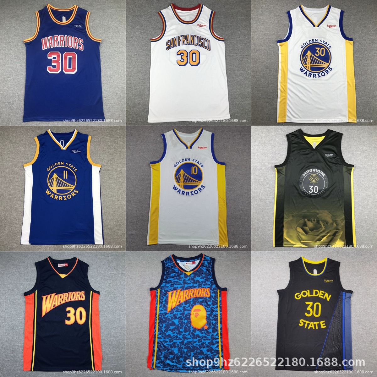 Cross Border Jersey Warriors #30 Curry 3 Poole 11 Thompson Basketball Clothing Training Vest Sports suit Wholesale