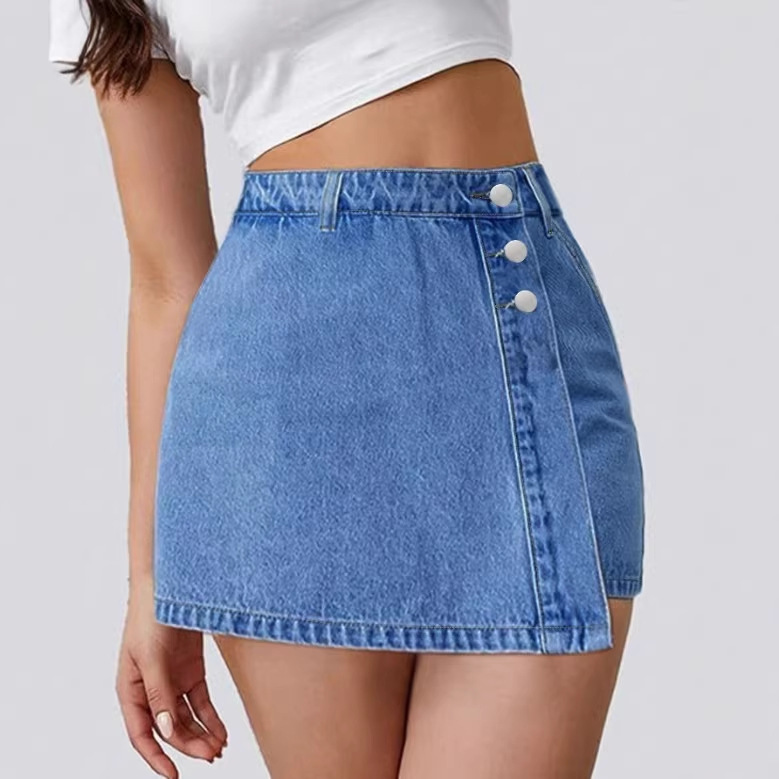Fr870520 European and American Cross-Border Amazon Ebay Personalized Street Fashion Asymmetrical Women's Denim Short Skirt Pants Fr870520 European and American Cross-Border Amazon Ebay Personalized Street Fashion Asymmetrical Women's Denim Short Skirt Pants