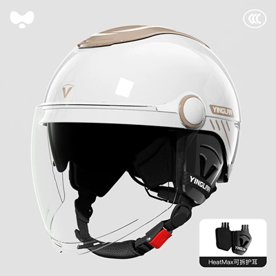 for All Seasons, Breathable, Dual Visor, Motosiklet kaskı (dəbilqə) - 3c-silk-apricot-hd-sunscreen-long-double-mirror-category-a-removable-ear-protection-one-size-fits-all