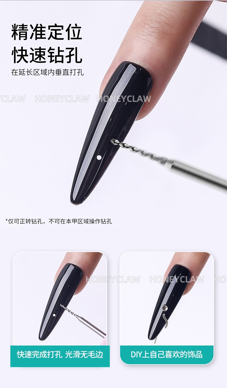 Nail Drilling and Polishing Head with Diamond Decoration for Quick Nail Extension and Perforation, Tungsten Steel Drill Bit for Nail Salons