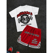 R 28914 Hip Hop Print Polyester Set ����ӡ��������װ�羳