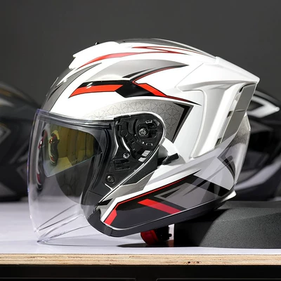 Motosiklet dəbilqələri — Helmet Double Mirror Universal for - s-ro-5-phantom-white-red
