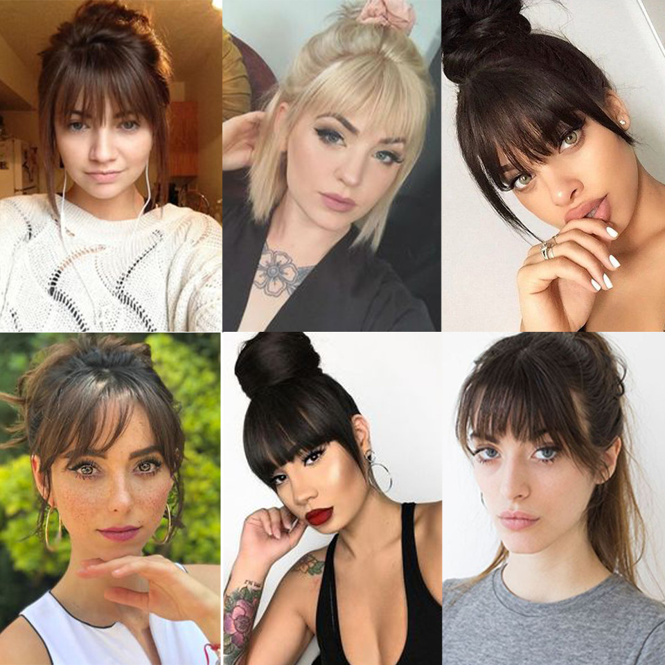 Peruca com costeletas, franja, franja de ar, extensão de cabelo com costeletas, fio de alta temperatura_voghion.com