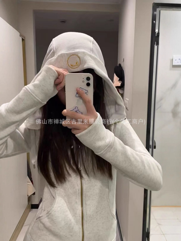 LuLu同款抓绒Scuba修身全拉链连帽卫衣开衫外套长袖瑜伽卫衣秋冬|undefined