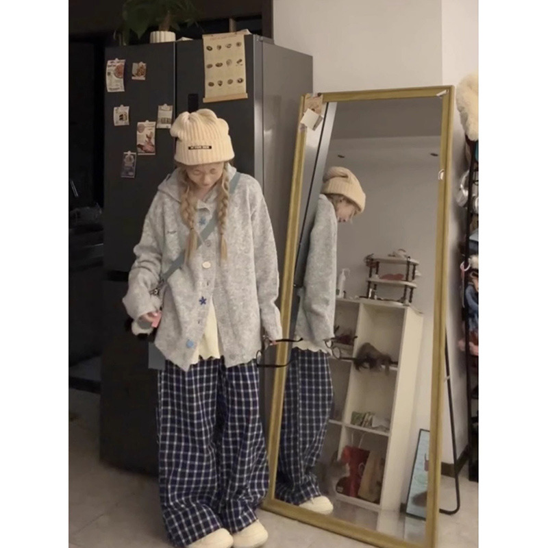 韩系软糯高级感针织毛衣外套女秋冬季宽松连帽加厚慵懒风开衫上衣|undefined