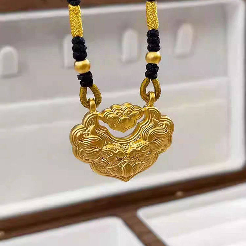 펜던트 + 금구슬 2 개 검은 로프 + 고급 선물 상자 + 인증서