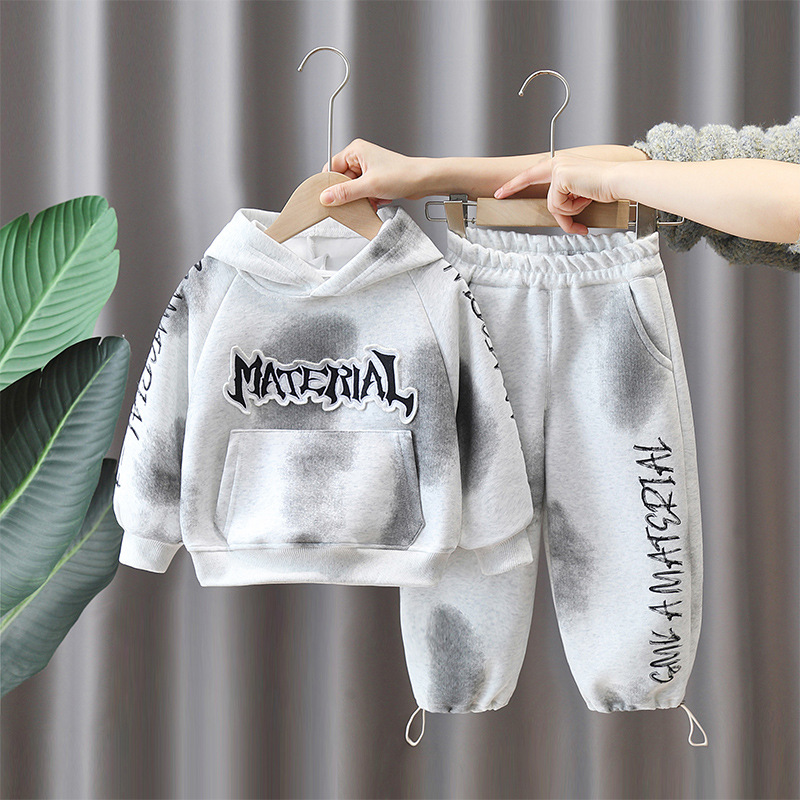 5816 traje de suéter de niño 2025 nueva ropa de primavera y otoño ropa de niño fresca de moda de otoño de dos piezas para niños