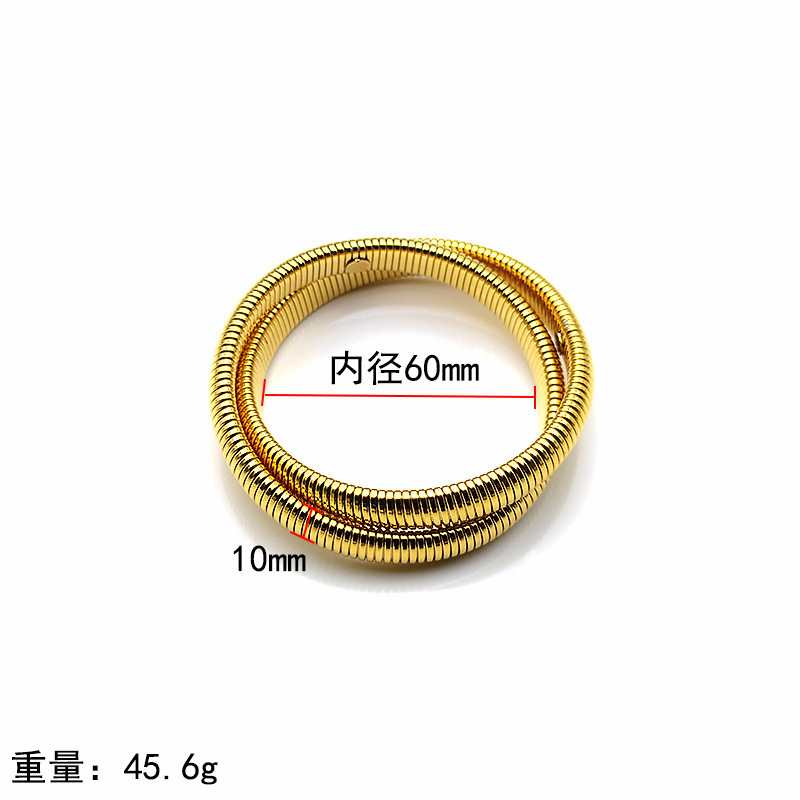 ステンレス製グーススロートチェーンブレスレット、オープングーススロートチェーンブレスレット、グーススロートカラー、伸縮性弾性C型イヤリング、8字バックル|undefined