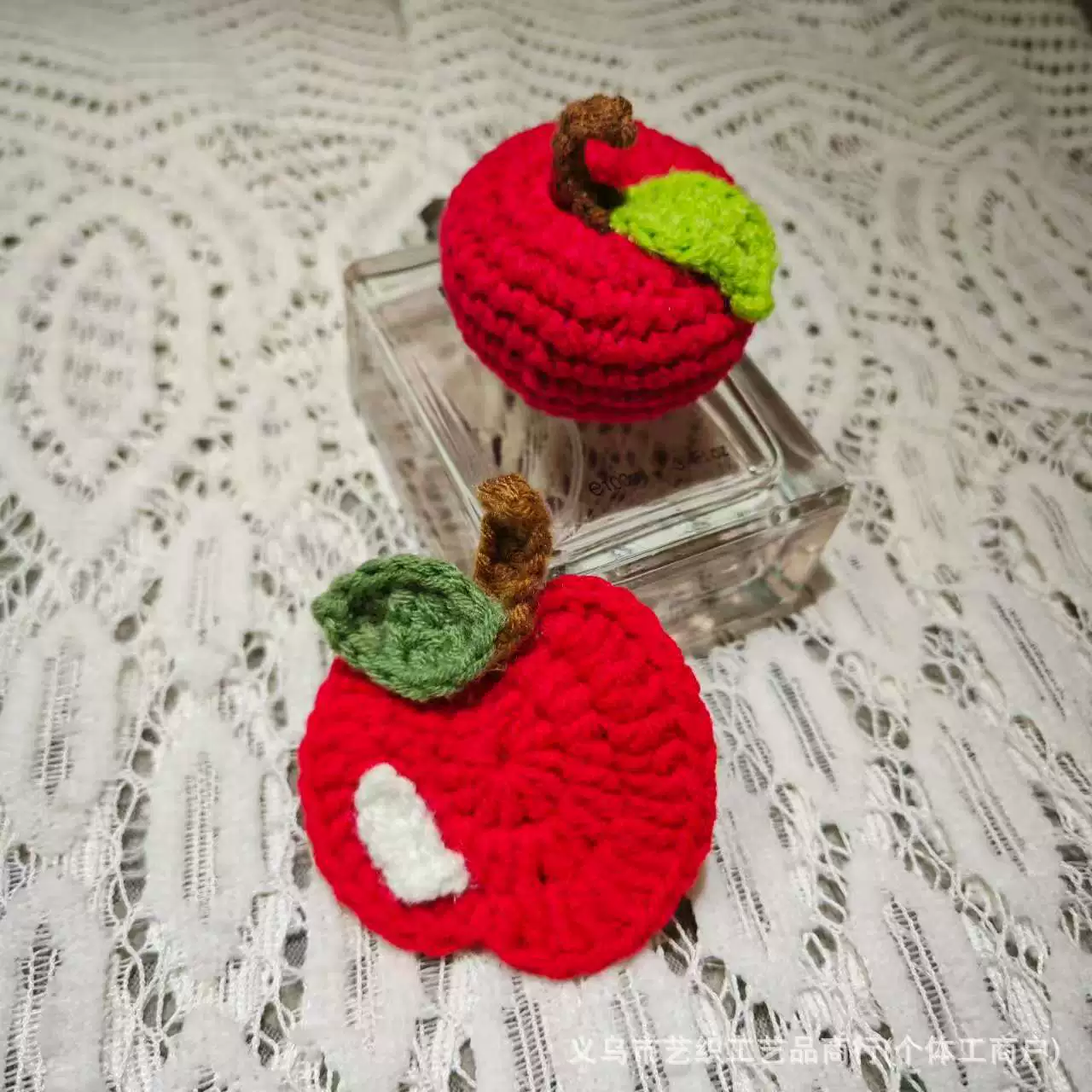 Яблоко, “Green Apple”, мультяшный аксессуар, изделия ручной работы, плетеная ручка, оптом