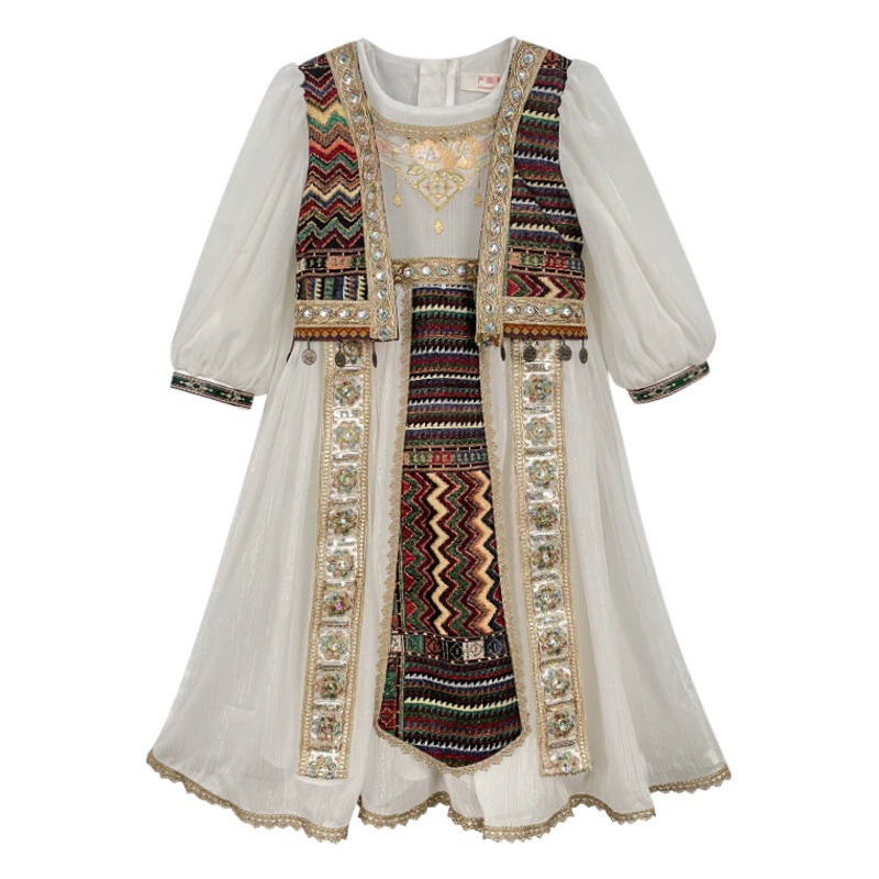 Осеннее платье принцессы Hanfu для девочек. Детское платье в этническом стиле. Детская танцевальная одежда. Высококачественный наряд оптом.