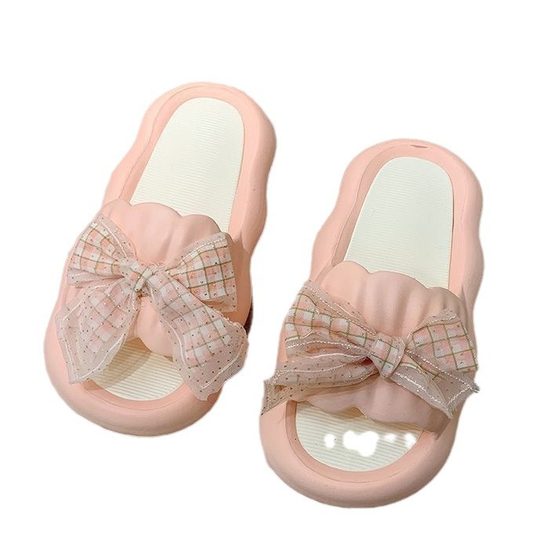 Stepping on excrement feeling butterfly popular sandals and slippers women's milk whirring fairy heightening cute sweet non-slip home