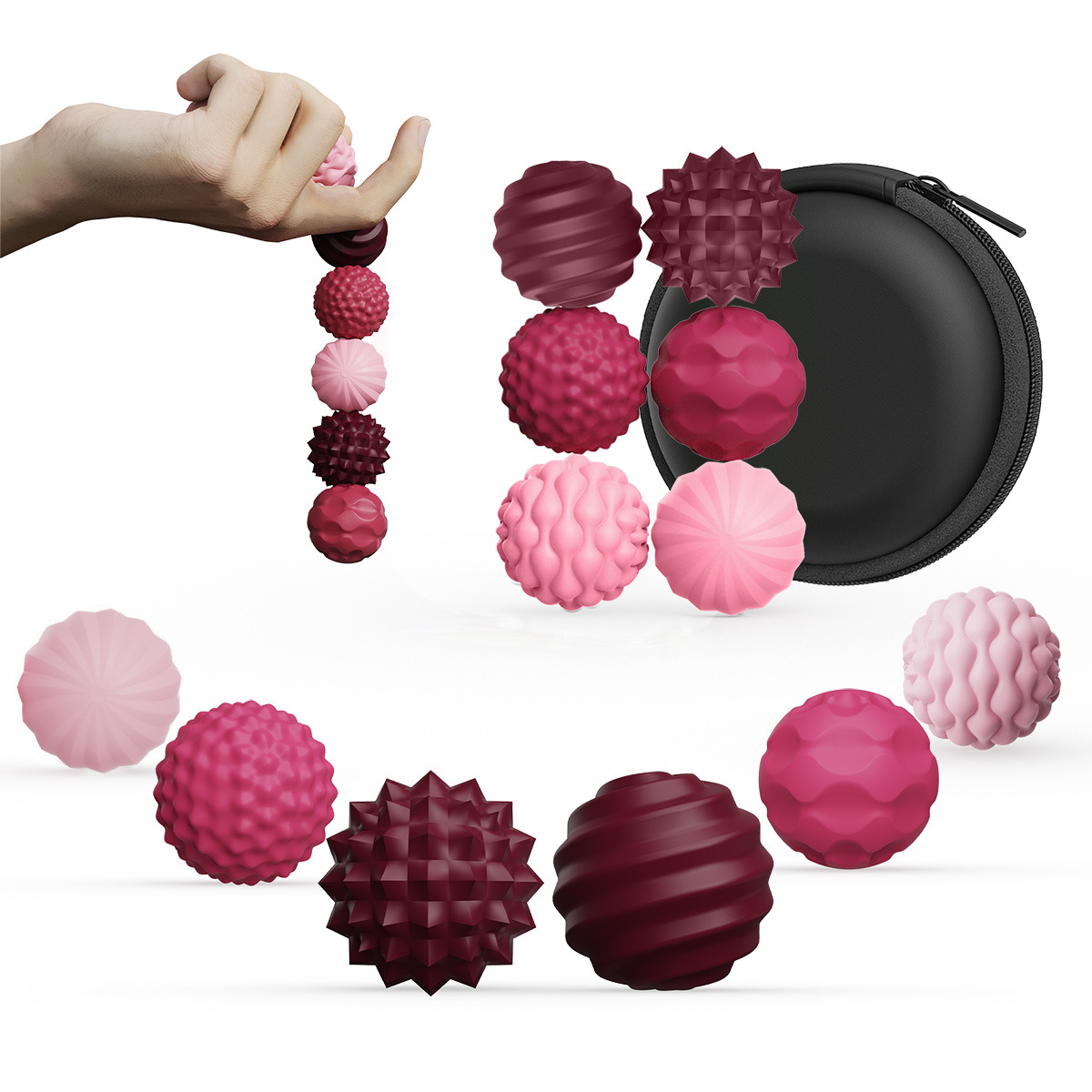 Juguetes infantiles transfronterizos de silicona sensoriales bola magnética juguetes de descompresión de textura colorida bola de descompresión juguetes de puzzle